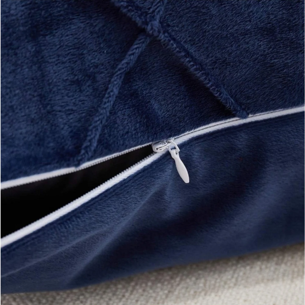 Rectangular Velvet Pillow Cover In Navy Blue set of 4